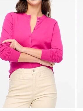 J. Crew Hot Pink Button-Up Cardigan size medium